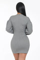 RHINESTONES FRINGE SWEATER-DRESS: BLACK / S
