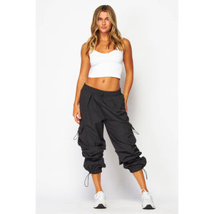 CARGO JOGGER PANTS: MIDNIGHT GREEN / M