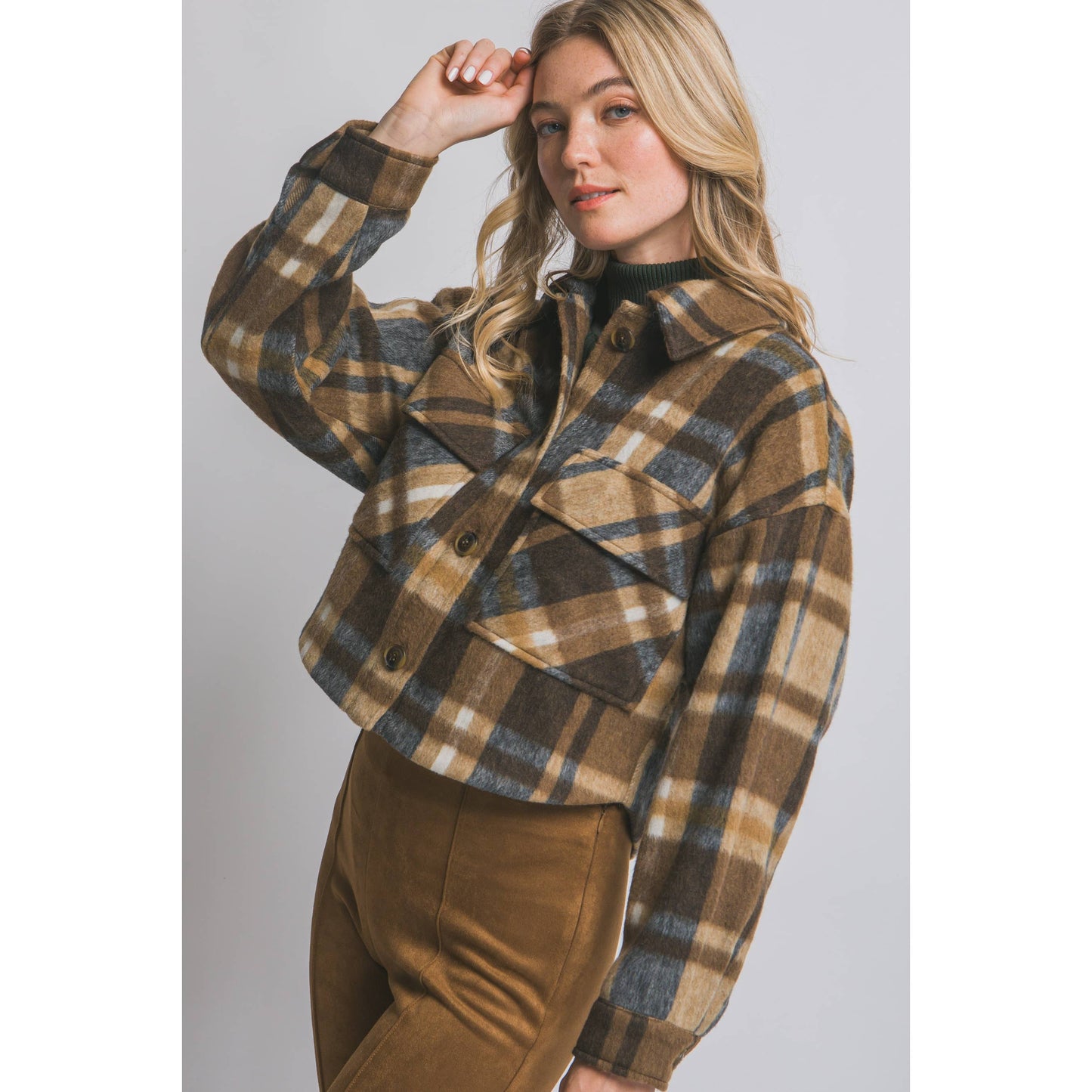 Plaid Cropped Jacket