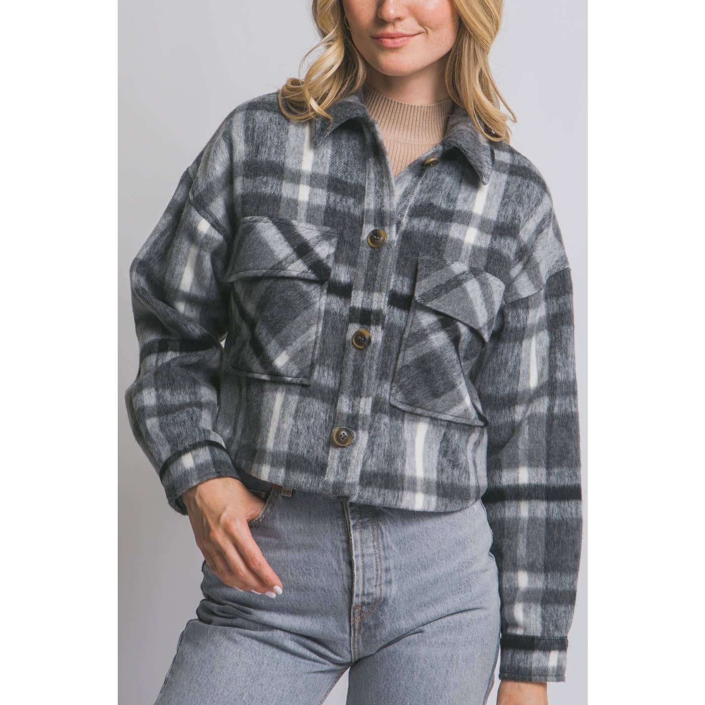 Plaid Cropped Jacket