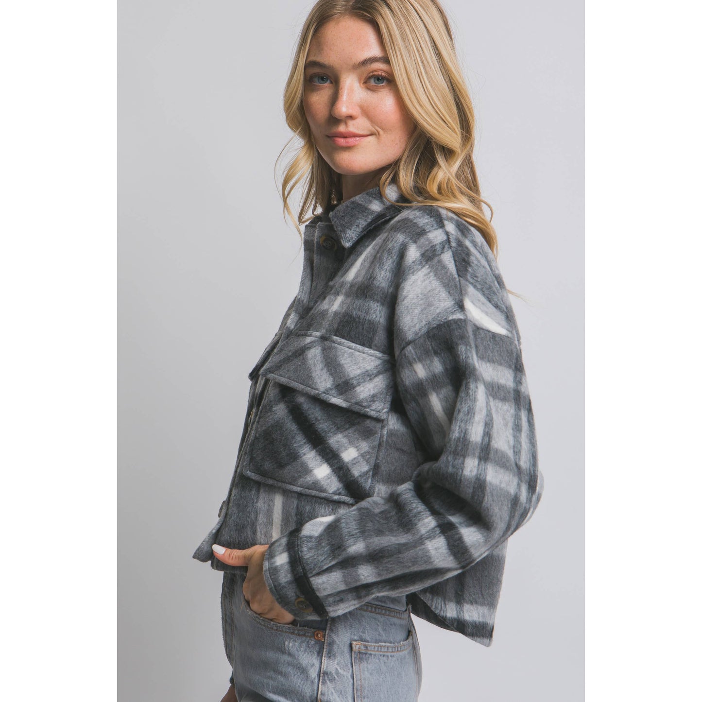 Plaid Cropped Jacket