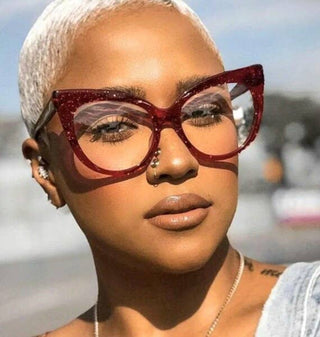 Red Cat Eye Designer Glasses Frames