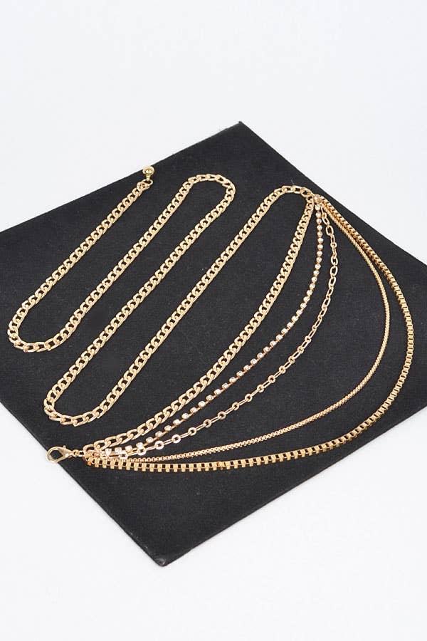 Multi Layered Metal Plus Size Chain Belt