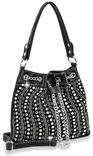 Rhinestone Bling Drawstring Hobo