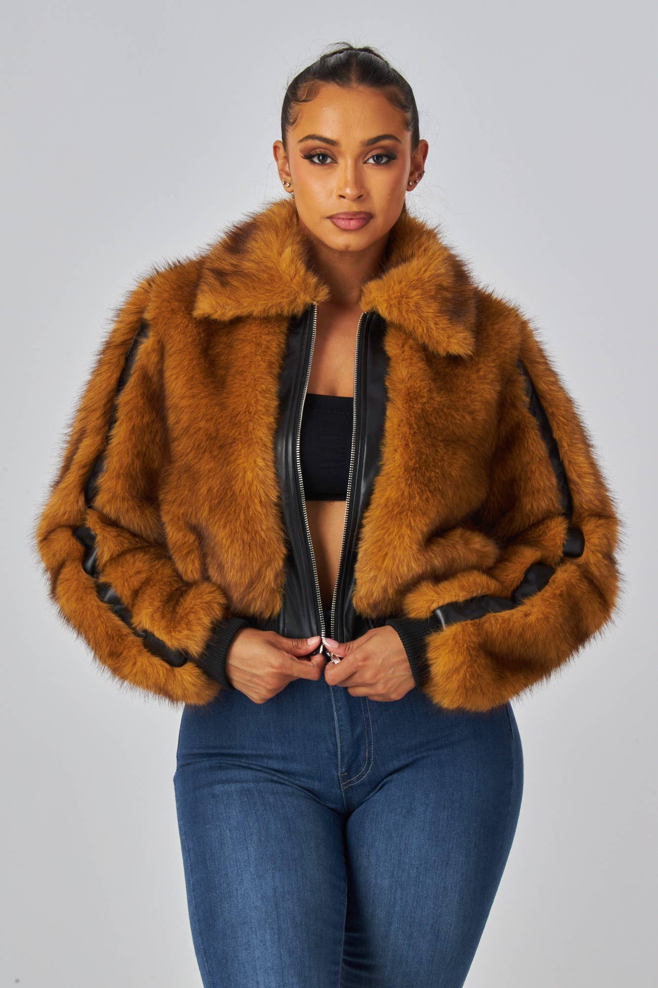 Faux Fur Bomber Jacket