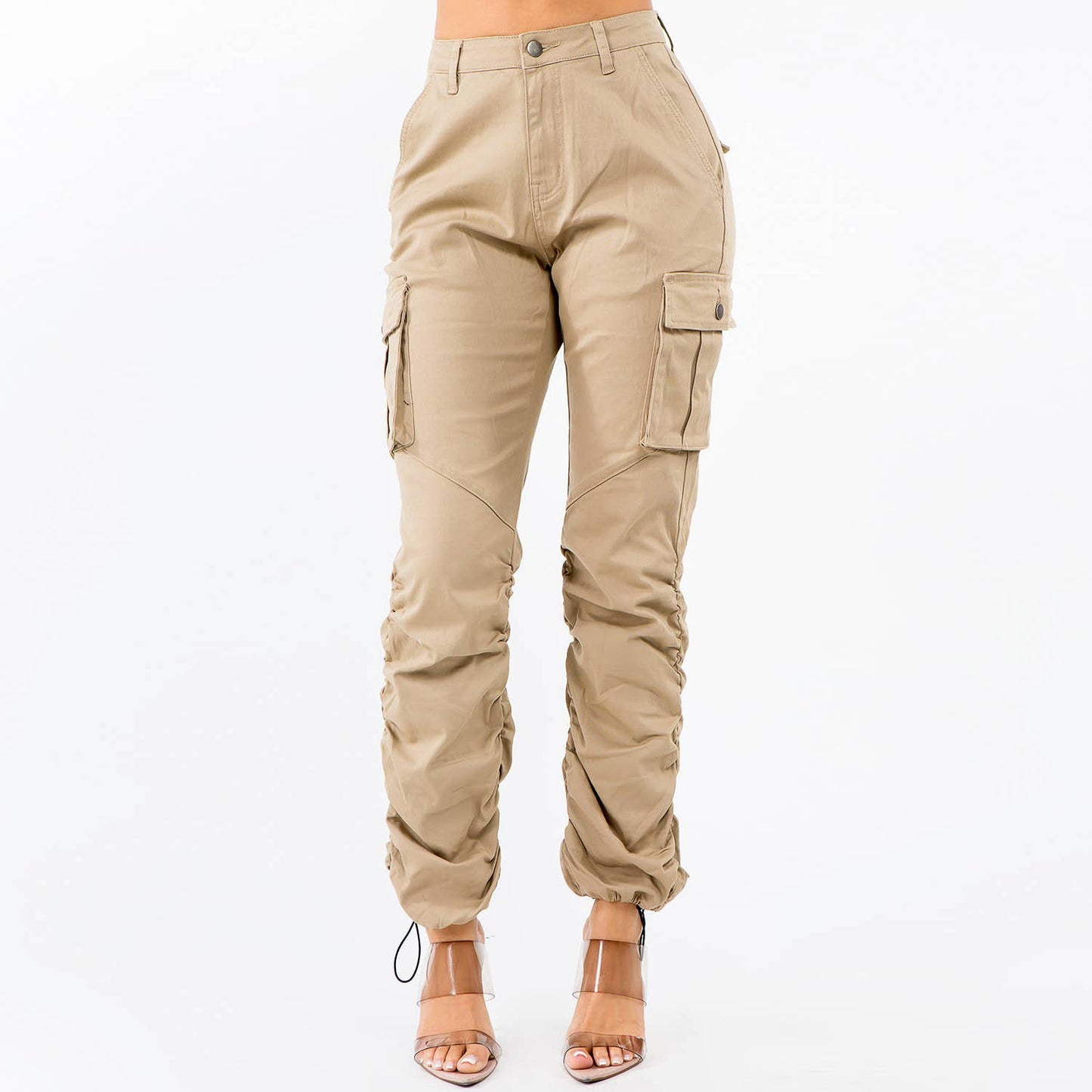 HIGH WAIST SHIRRED LEG JOGGER PANTS