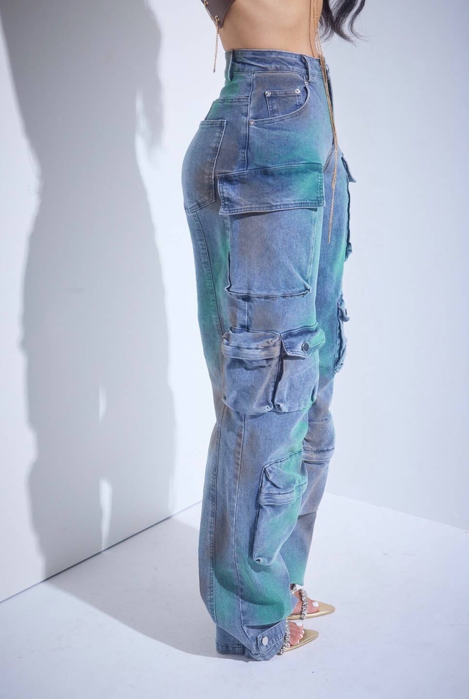 Multi Colored Cargo Denim