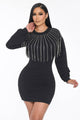 RHINESTONES FRINGE SWEATER