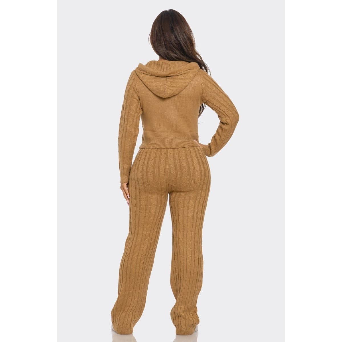 RIBBED HOODIE FLARE SET