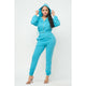 French Terry Drawstring Hoodie and Jogger Set: GREY / L