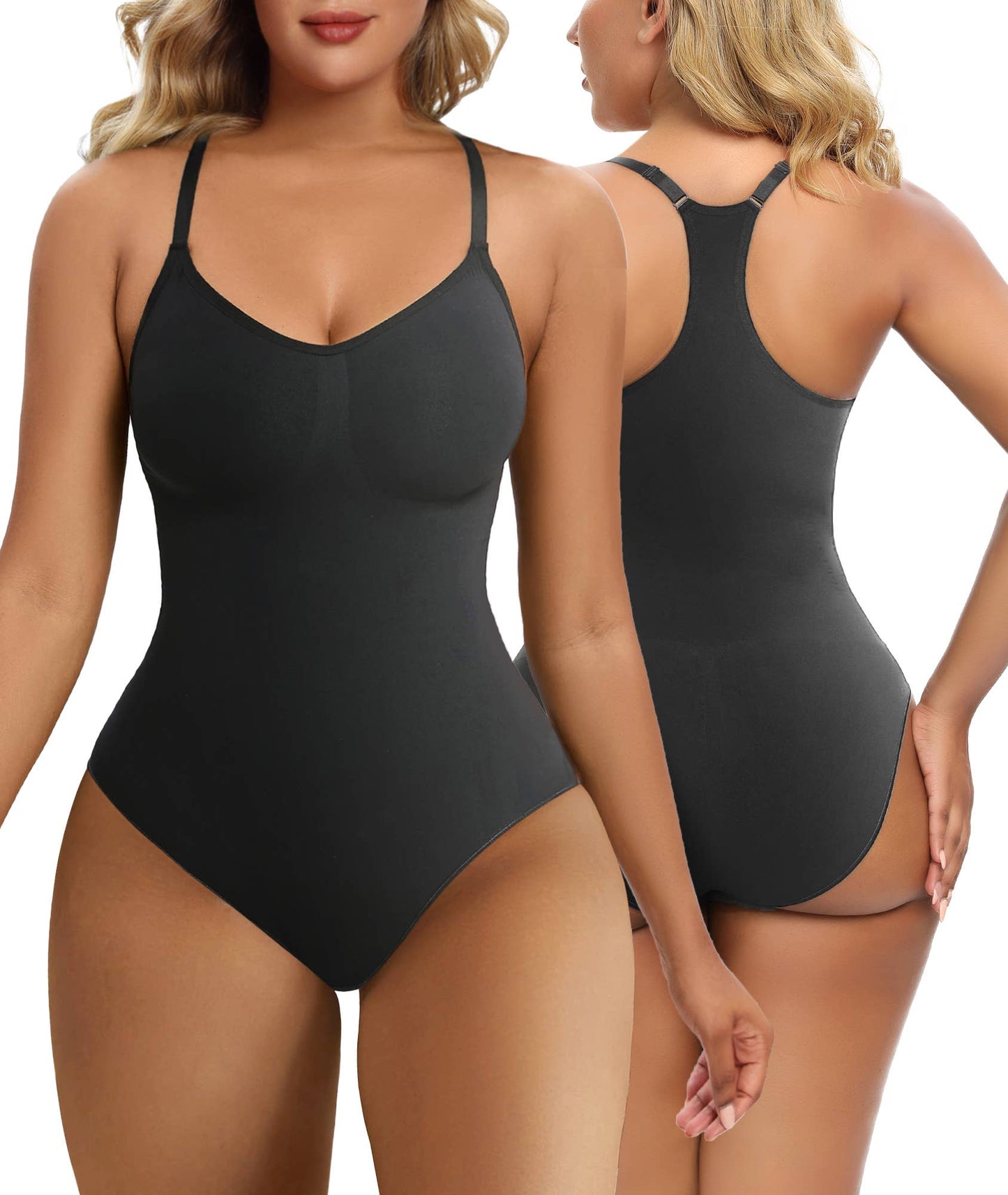 SHAPERX Bodysuits for Womens Tummy Control Brief Racerback