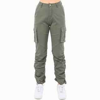 HIGH WAIST SHIRRED LEG JOGGER PANTS