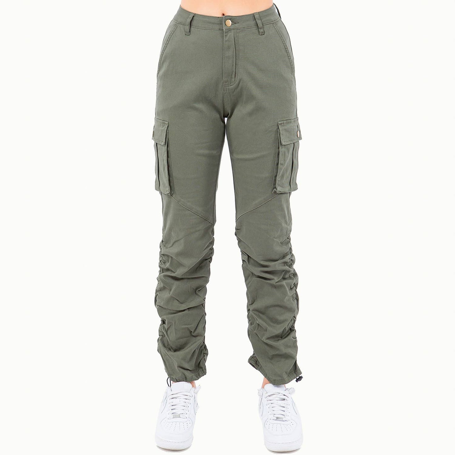 HIGH WAIST SHIRRED LEG JOGGER PANTS