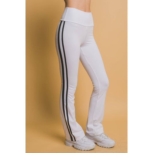 Flared Leggings With Double Side Stripe