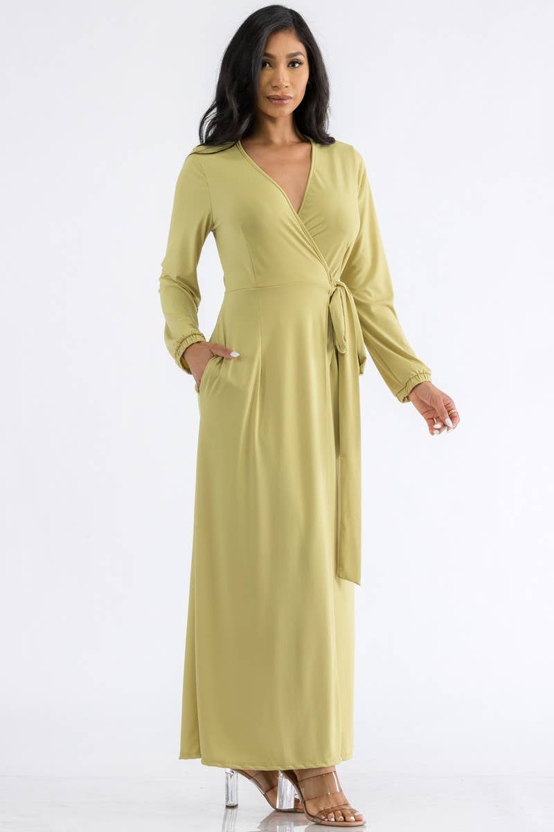 HH548R-LS - Long Sleeve Maxi Dress