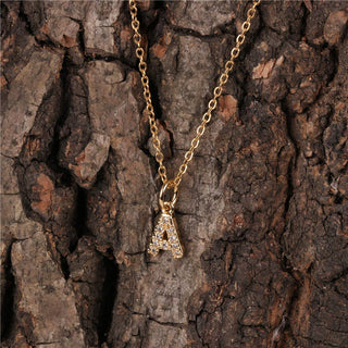 Initial Alphabet Letter Simple Gold Necklace: T