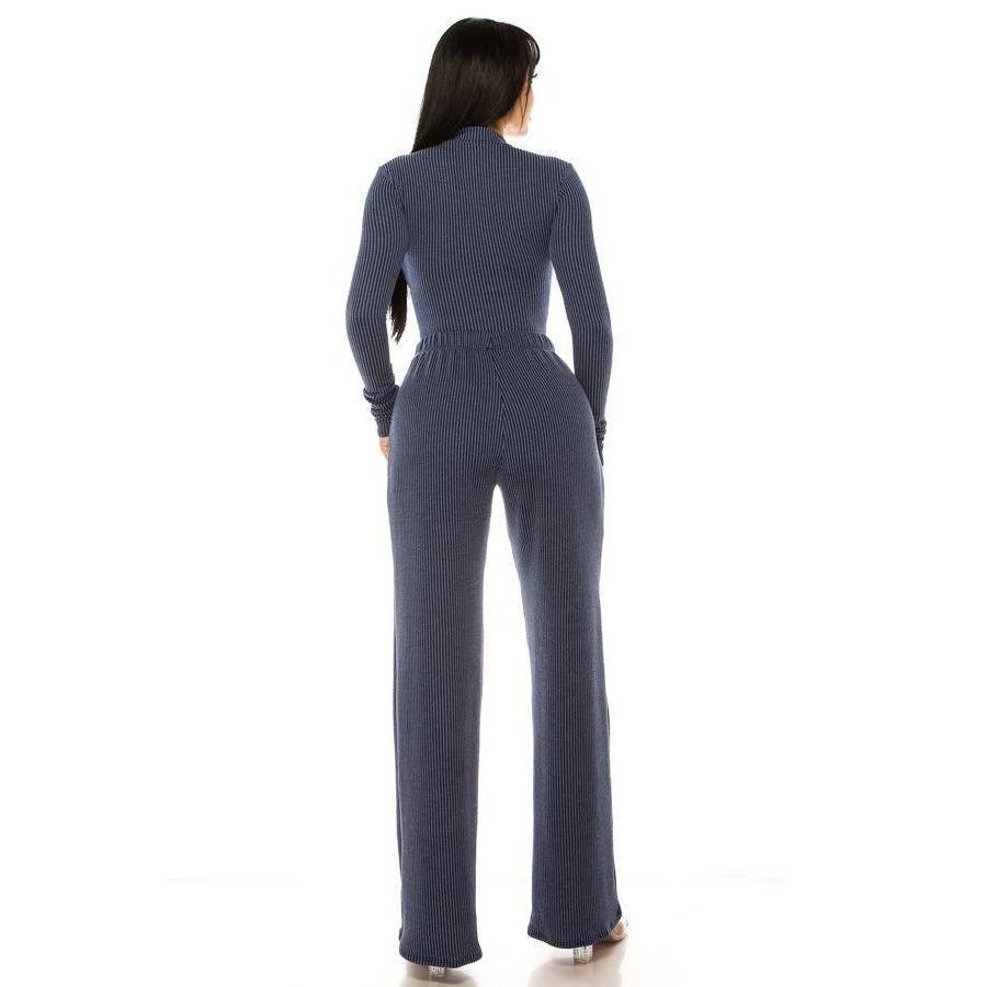 Jumpsuit Set Zippered Wide Leg pants