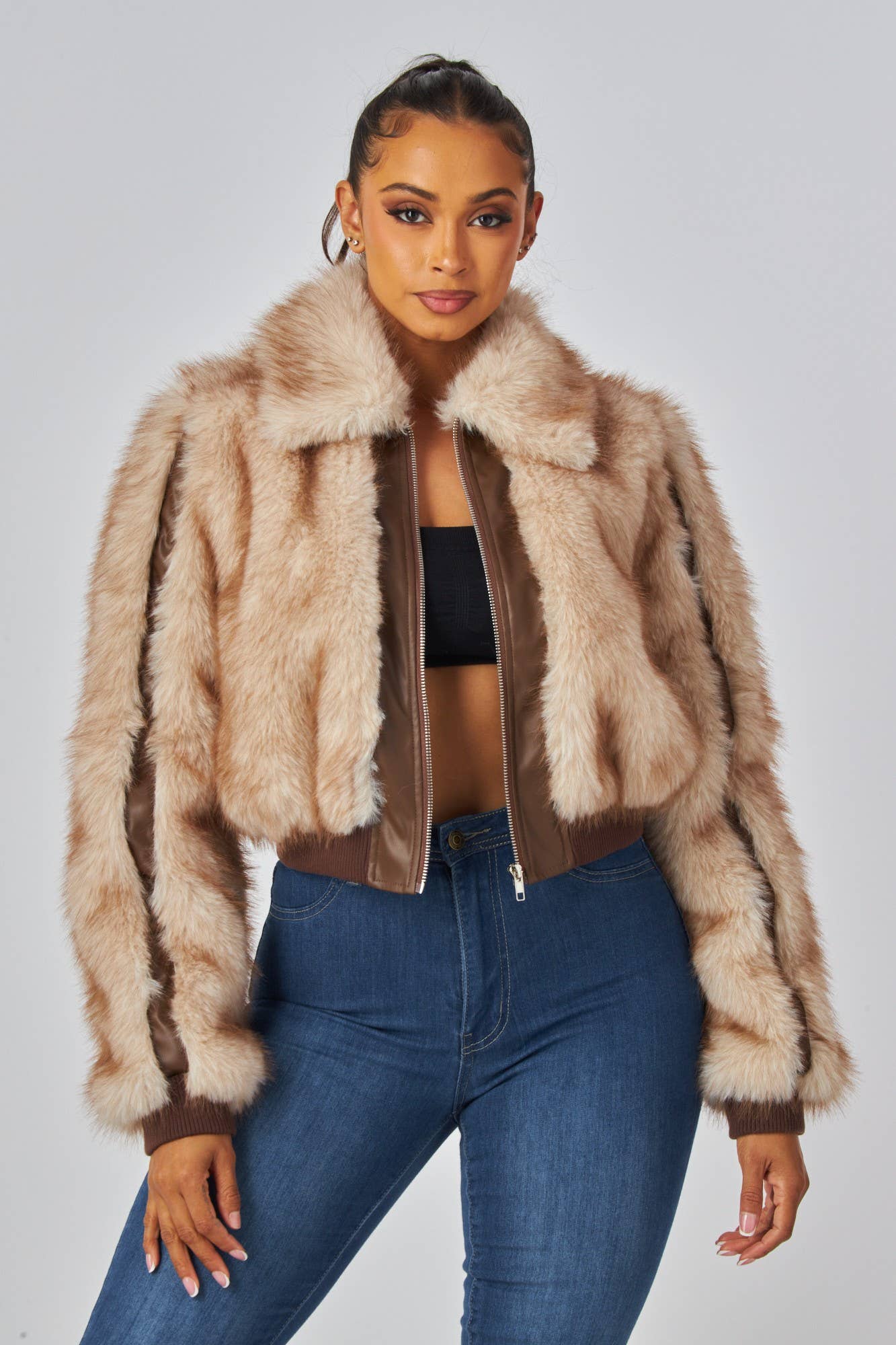 Faux Fur Bomber Jacket