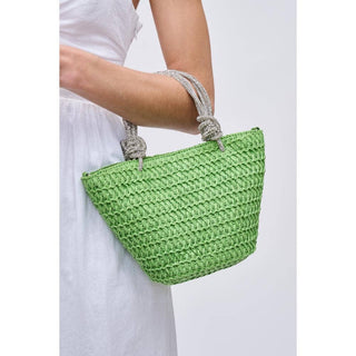 Gaia Straw Mini Tote with Crystal Handles