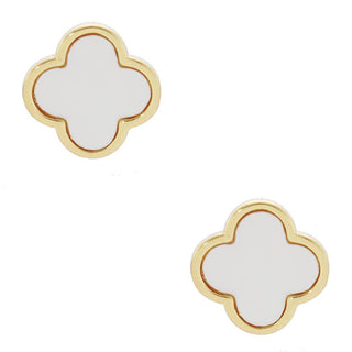 Gold-Dipped Clover Post Earring