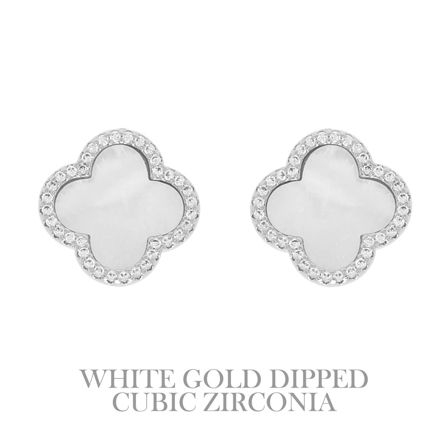 Gold Dipped Enamel Quatrefoil Earrings