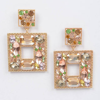 Double Square Bejeweled Earring