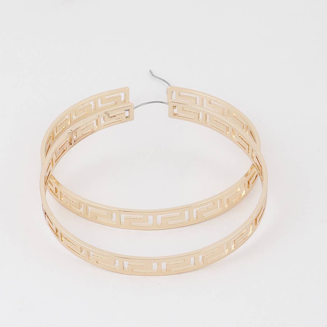 Delicate Greek Key Hoop Earrings