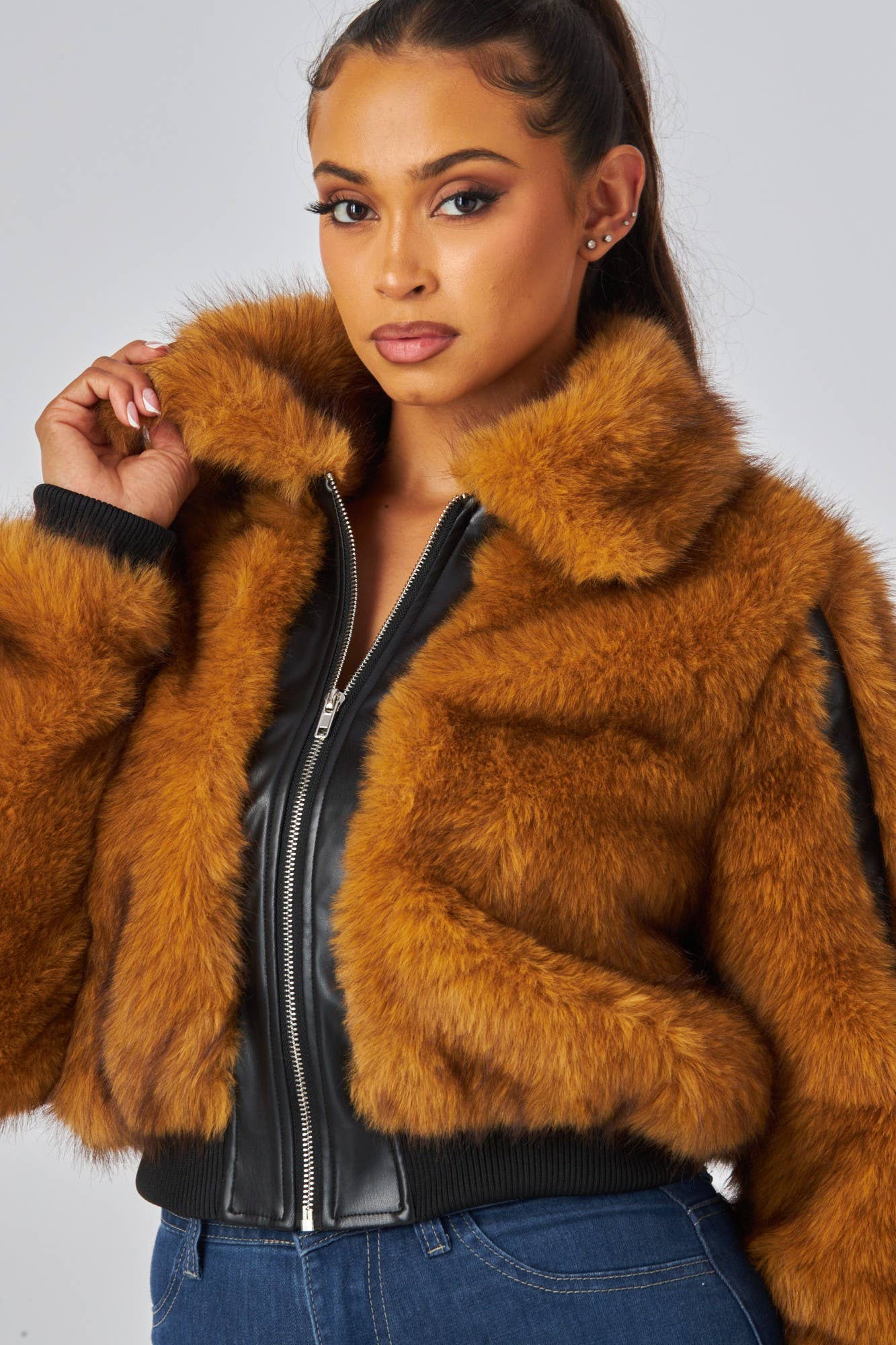 Faux Fur Bomber Jacket