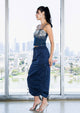Drawstring Side Flap Y2K Cargo Column Skirt: S / Olive