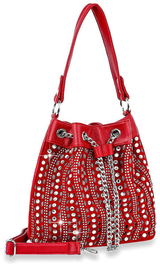 Rhinestone Bling Drawstring Hobo