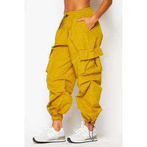 CARGO JOGGER PANTS: BLACK / M