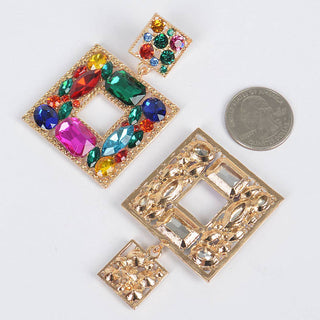 Double Square Bejeweled Earring