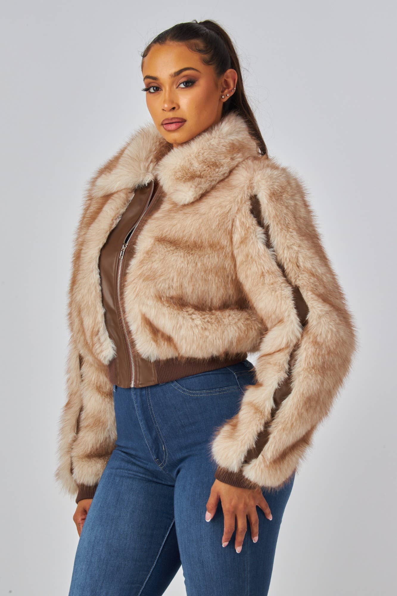 Faux Fur Bomber Jacket