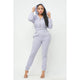French Terry Drawstring Hoodie and Jogger Set: GREY / L