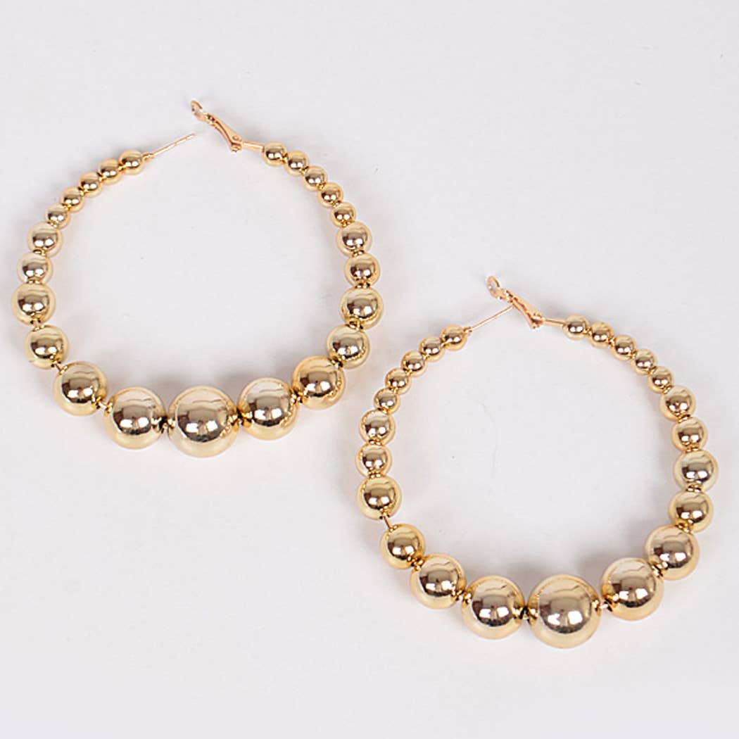 Luxury Bead Of Various Size Hoop Earrings