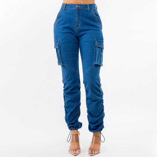 HIGH WAIST SHIRRED LEG JOGGER PANTS