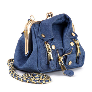 Biker Jacket Styled Mini Shoulder Bag