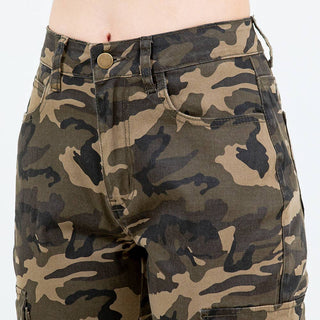 PLUS SIZE MULTI POCKETS STACKED CARGO PANTS