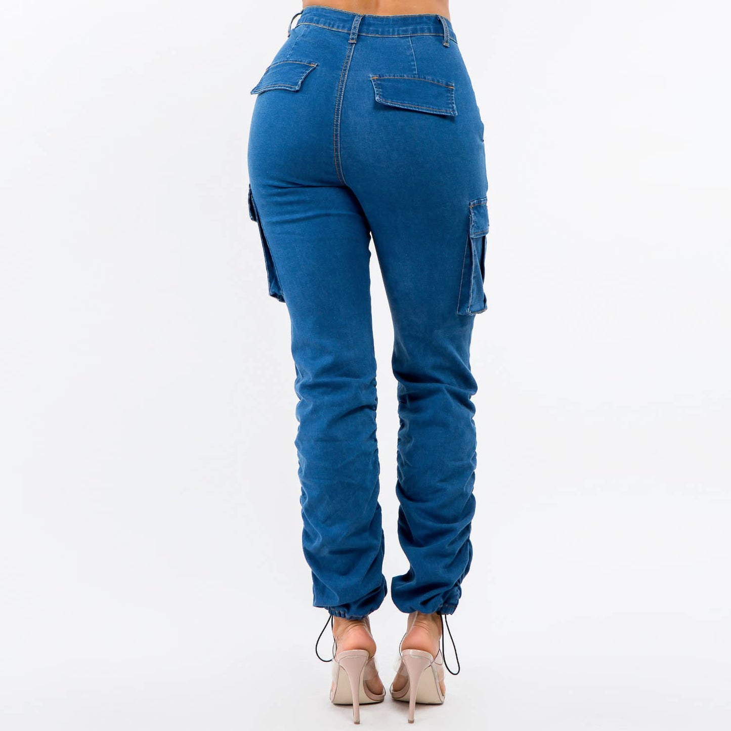 HIGH WAIST SHIRRED LEG JOGGER PANTS