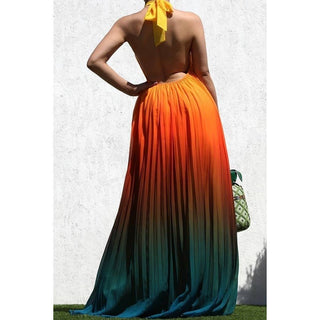 MULTI PLEATED WOVEN MAXI DRESSES