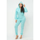 French Terry Drawstring Hoodie and Jogger Set: GREY / S