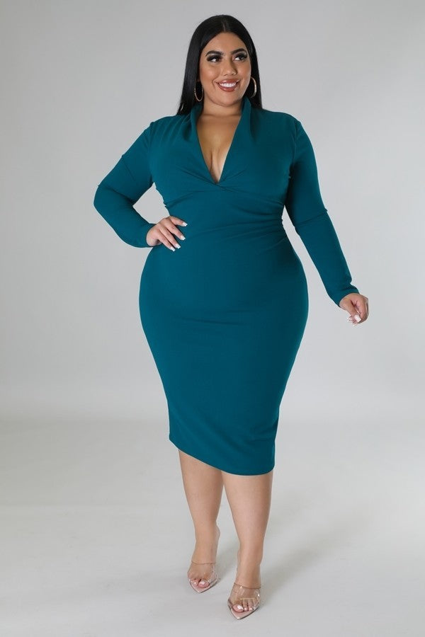 V-neck Stretch Dress