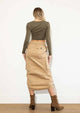 Drawstring Side Flap Y2K Cargo Column Skirt: S / Olive