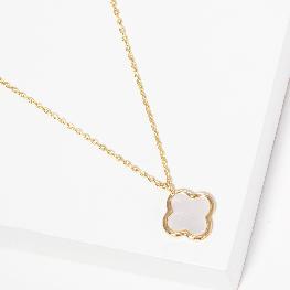 Gold-Dipped Colored Clover Charm Necklace