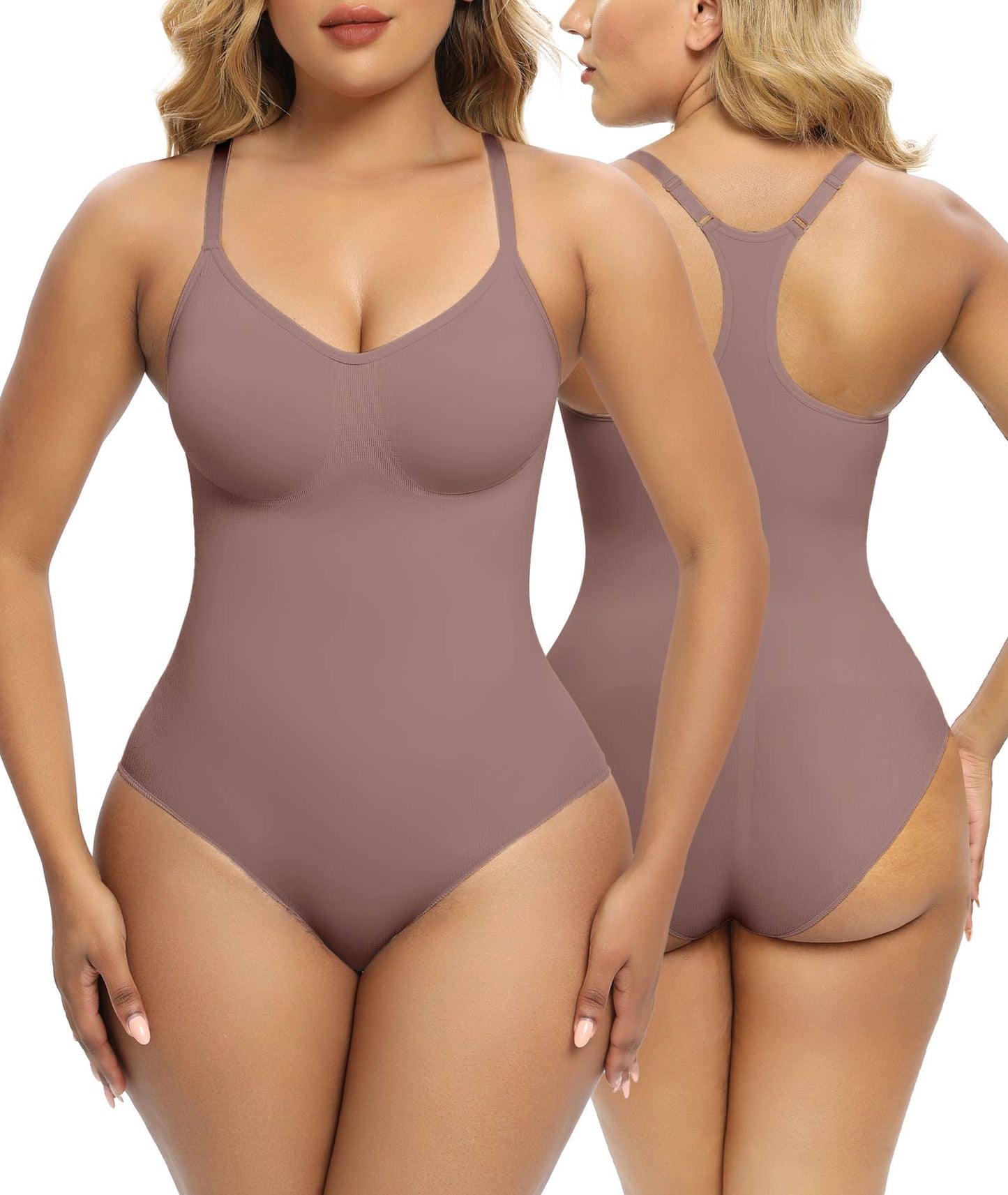 SHAPERX Bodysuits for Womens Tummy Control Brief Racerback