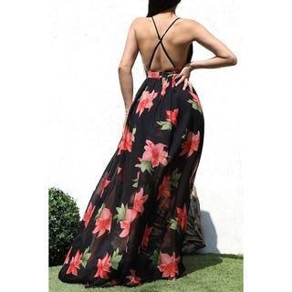 Radiant Crossback Print Maxi Dress