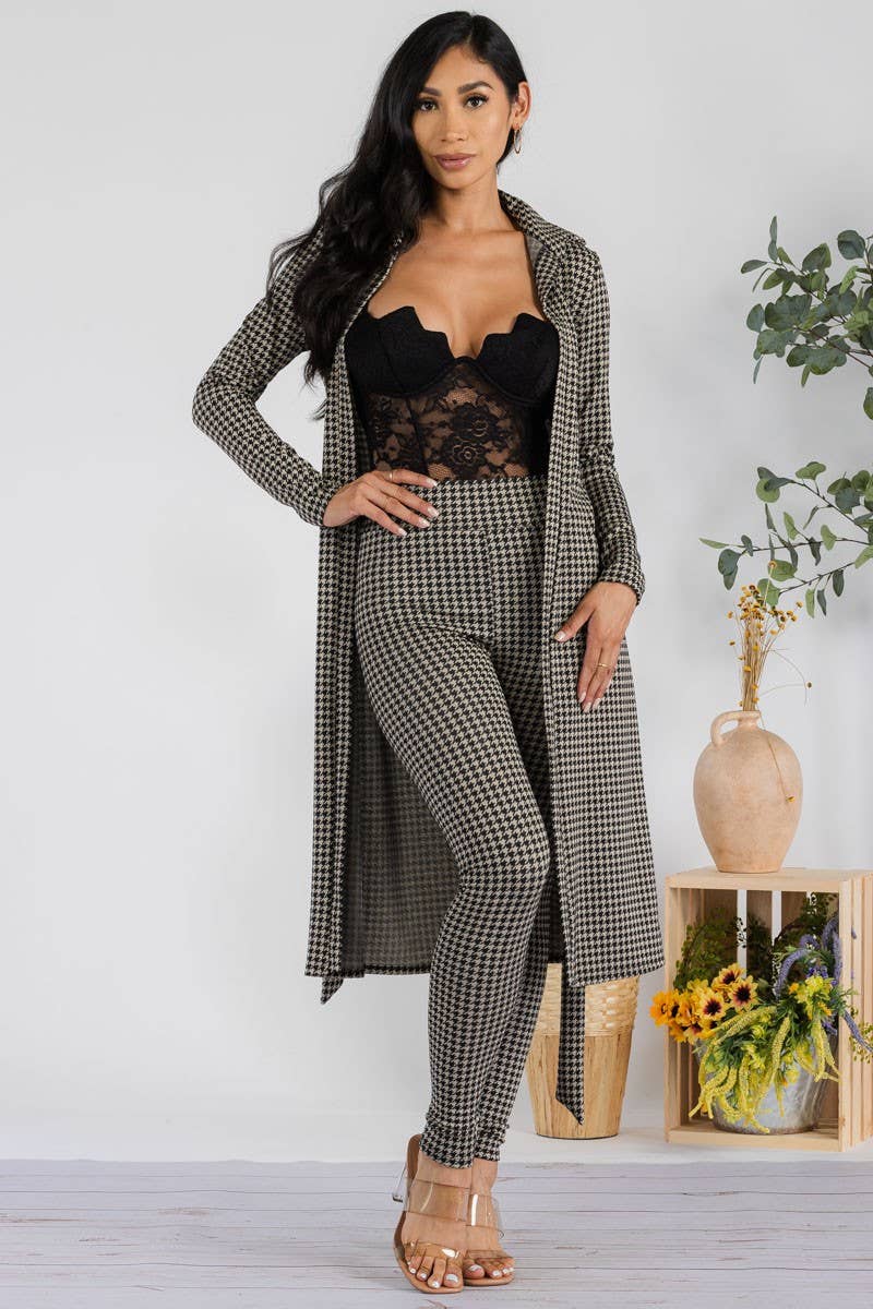 HH577R1-HOUNDSTOOTH - 2 PC Pant Set