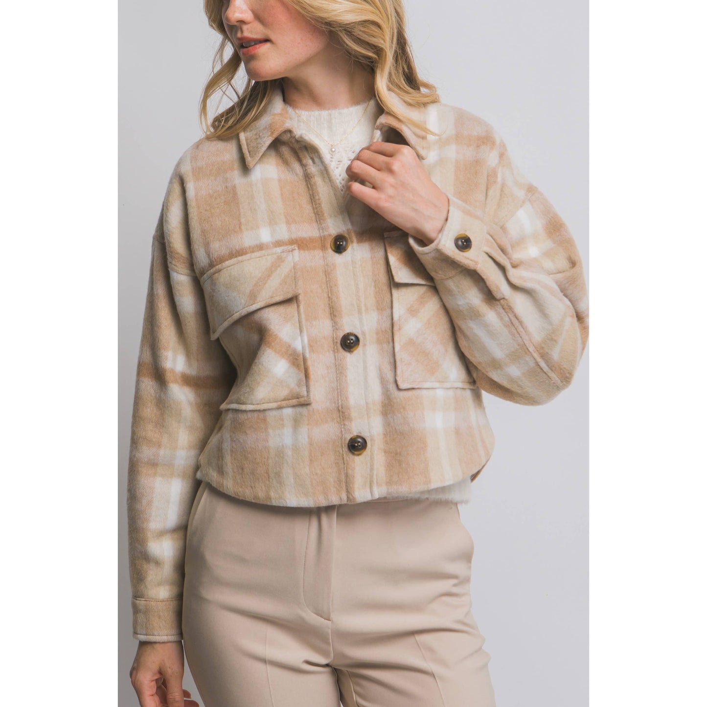 Plaid Cropped Jacket
