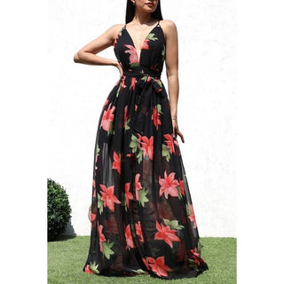 Radiant Crossback Print Maxi Dress