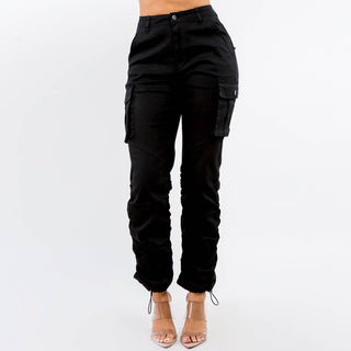 HIGH WAIST SHIRRED LEG JOGGER PANTS